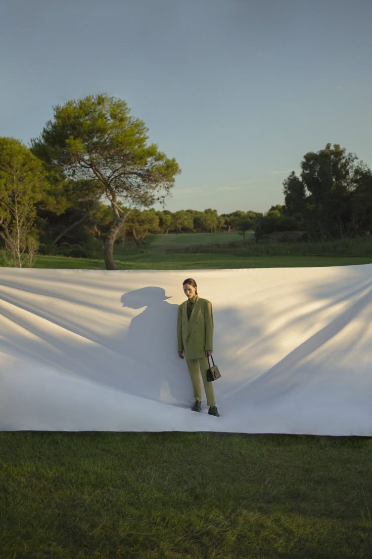 tailleur vert en lin – collection forêt amazonique