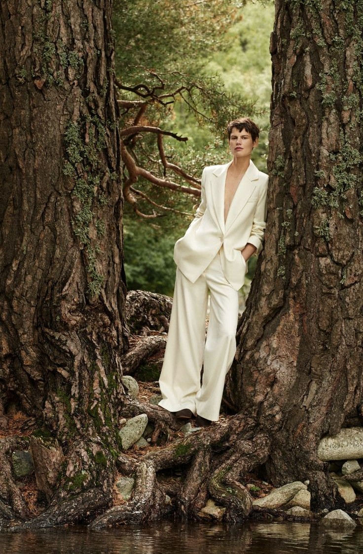 tailleur blanc en soie & lin – collection lune d’ivoire
